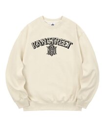 KMC0174 レタリングオールドカン起毛 スウェットクリーム