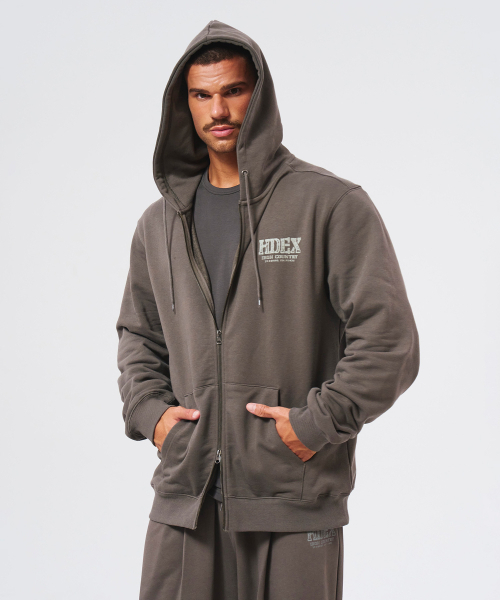 Coaback Logo Hooded Parka — худи-парка с логотипом Coaback (smokey brown)