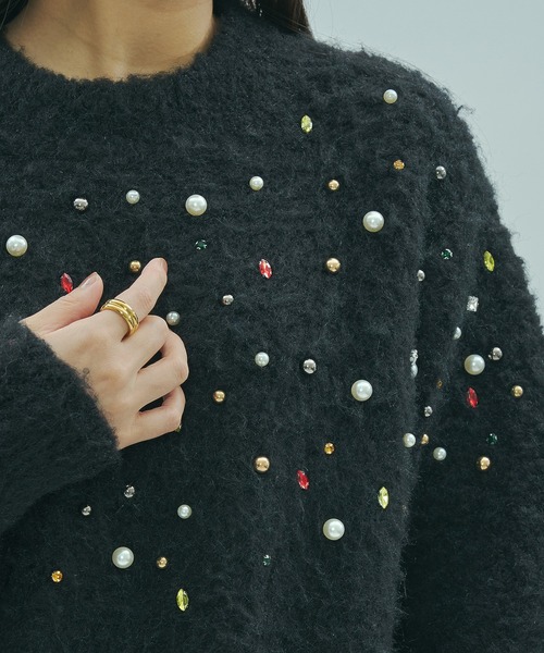 ROSE BUD(ローズバッド)の「BIJOUX KNIT PULLOVER(ニット/セーター・レディース・ホワイト/ブラック・ONE SIZE)」の17枚目の写真