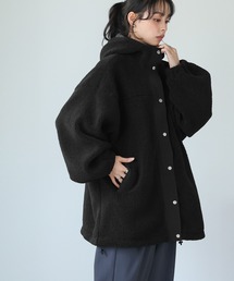 itto...（イット）の「ボアビッグシルエット フード付ロングブルゾン（ブルゾン）」