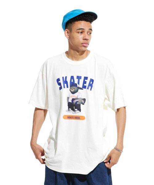 CREAM SODA LAB(クリームソーダラボ)の「グレー スケーター 半袖Tシャツ アイボリー(Tシャツ/カットソー・メンズ・その他・X-LARGE/XX-LARGE/LARGE/MEDIUM)」の2枚目の写真