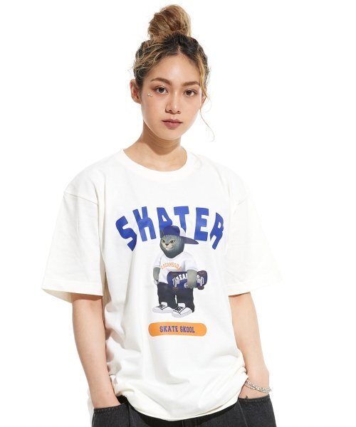CREAM SODA LAB(クリームソーダラボ)の「グレー スケーター 半袖Tシャツ アイボリー(Tシャツ/カットソー・メンズ・その他・X-LARGE/XX-LARGE/LARGE/MEDIUM)」の5枚目の写真
