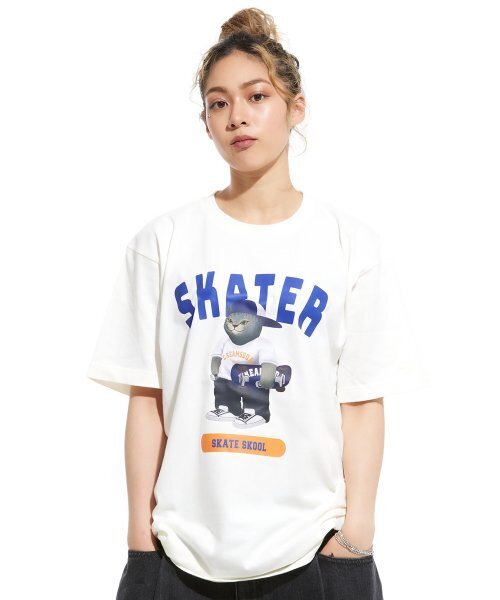 CREAM SODA LAB(クリームソーダラボ)の「グレー スケーター 半袖Tシャツ アイボリー(Tシャツ/カットソー・メンズ・その他・X-LARGE/XX-LARGE/LARGE/MEDIUM)」の6枚目の写真