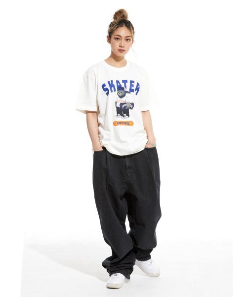 CREAM SODA LAB(クリームソーダラボ)の「グレー スケーター 半袖Tシャツ アイボリー(Tシャツ/カットソー・メンズ・その他・X-LARGE/XX-LARGE/LARGE/MEDIUM)」の9枚目の写真