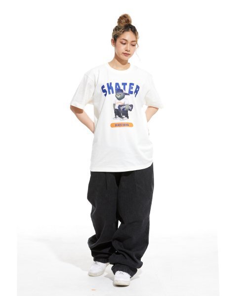 CREAM SODA LAB(クリームソーダラボ)の「グレー スケーター 半袖Tシャツ アイボリー(Tシャツ/カットソー・メンズ・その他・X-LARGE/XX-LARGE/LARGE/MEDIUM)」の10枚目の写真