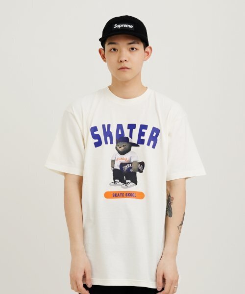 CREAM SODA LAB(クリームソーダラボ)の「グレー スケーター 半袖Tシャツ アイボリー(Tシャツ/カットソー・メンズ・その他・X-LARGE/XX-LARGE/LARGE/MEDIUM)」の11枚目の写真