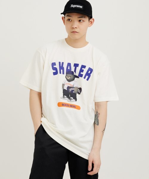 CREAM SODA LAB(クリームソーダラボ)の「グレー スケーター 半袖Tシャツ アイボリー(Tシャツ/カットソー・メンズ・その他・X-LARGE/XX-LARGE/LARGE/MEDIUM)」の12枚目の写真