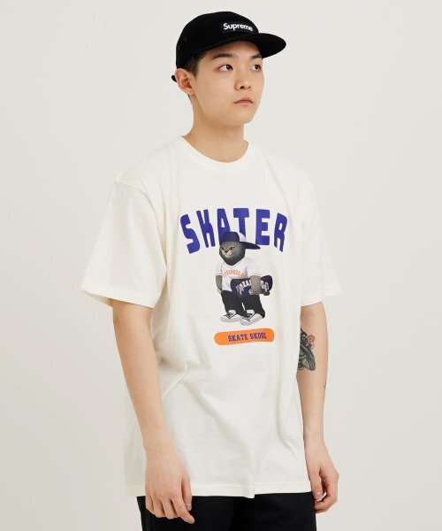 CREAM SODA LAB(クリームソーダラボ)の「グレー スケーター 半袖Tシャツ アイボリー(Tシャツ/カットソー・メンズ・その他・X-LARGE/XX-LARGE/LARGE/MEDIUM)」の13枚目の写真