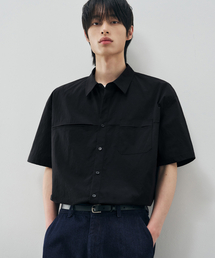 クワイエットナイロンラインシャツ[BLACK]