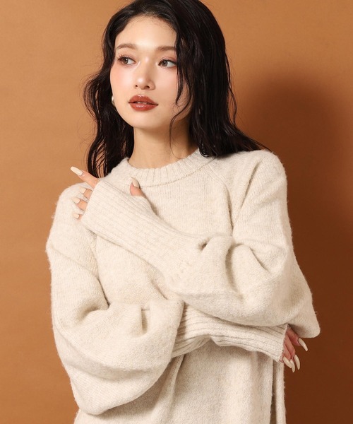 ANAP(アナップ)の「フィンガーホール メランジ ニットワンピース(ワンピース・レディース・アイボリー/ブラック/ブラウン・F)」の22枚目の写真