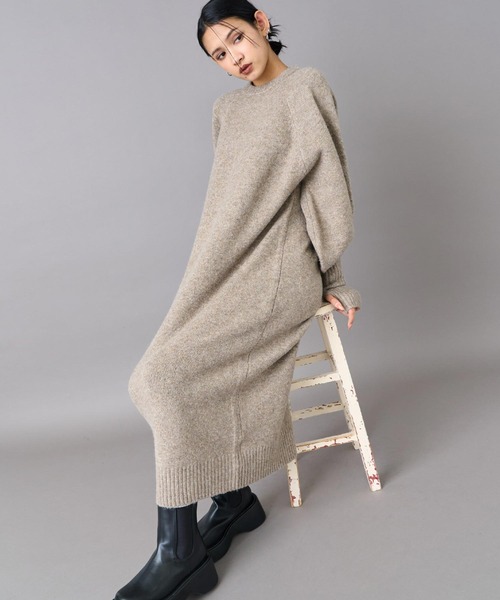 ANAP(アナップ)の「フィンガーホール メランジ ニットワンピース(ワンピース・レディース・アイボリー/ブラック/ブラウン・F)」の16枚目の写真