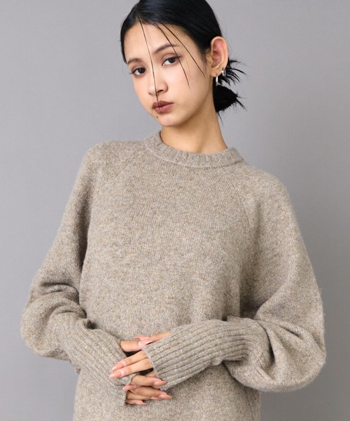 ANAP(アナップ)の「フィンガーホール メランジ ニットワンピース(ワンピース・レディース・アイボリー/ブラック/ブラウン・F)」の14枚目の写真