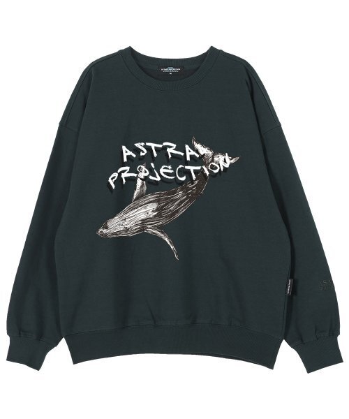 ASTRAL PROJECTION(アストラルプロジェクション)の「ウェイルオーバーサイズドロップショルダースウェット_グリーン(スウェット・メンズ・その他・X-LARGE)」の1枚目の写真