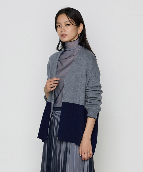 COMME CA(コムサ)の「〔 TALLサイズ 〕 ウール混ポリエステル カーディガン(カーディガン/ボレロ・レディース・グレー系その他/ブラック系その他・15号)」の1枚目の写真