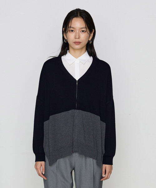 COMME CA(コムサ)の「〔 TALLサイズ 〕 ウール混ポリエステル カーディガン(カーディガン/ボレロ・レディース・グレー系その他/ブラック系その他・15号)」の6枚目の写真