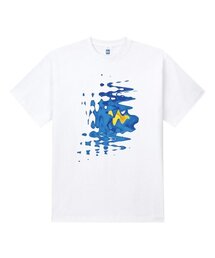 ウェーブフラワー半袖Tシャツホワイト