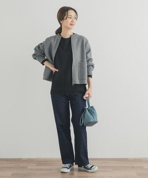 URBAN RESEARCH DOORS（アーバンリサーチドアーズ）の「裾レースカットソー（Tシャツ/カットソー・レディース・ブラック/オフホワイト・FREE）」の14枚目の写真