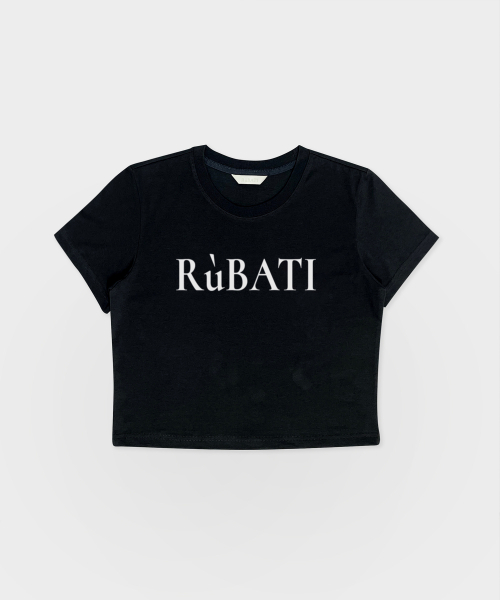 RUBATI(ルバティ)の「ロゴクロップTシャツ_ブラック(Tシャツ/カットソー・レディース・その他・size2/size1)」の1枚目の写真