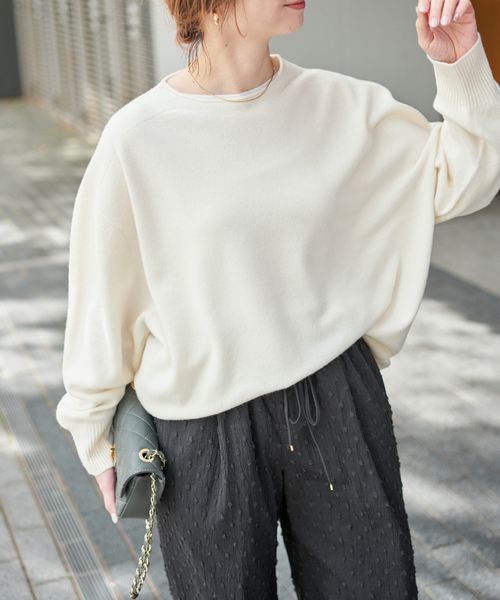 新色有り / 追加2》CHESSルーズボートネックプルオーバー（ニット