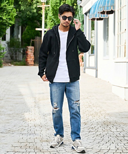JEMORGAN（ジェーイーモーガン）の「『JEMORGAN LONG JOHNS/ジェーイーモーガンロングジョーンズ』CVCワッフルフルボーダーZIPパーカー【+】（パーカー・メンズ・ネイビー/オートミール/杢グレー/ブラウン/ブラック・XL/L/M）」の21枚目の写真