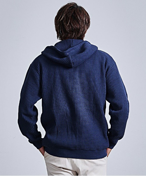 JEMORGAN（ジェーイーモーガン）の「『JEMORGAN LONG JOHNS/ジェーイーモーガンロングジョーンズ』CVCワッフルフルボーダーZIPパーカー【+】（パーカー・メンズ・ネイビー/オートミール/杢グレー/ブラウン/ブラック・XL/L/M）」の8枚目の写真