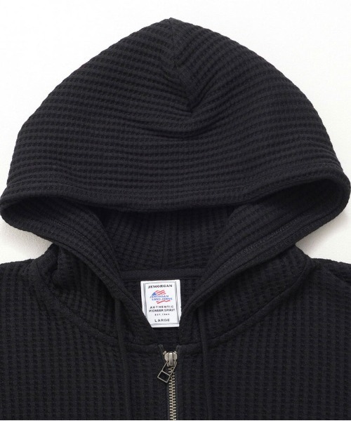 JEMORGAN（ジェーイーモーガン）の「『JEMORGAN LONG JOHNS/ジェーイーモーガンロングジョーンズ』CVCワッフルフルボーダーZIPパーカー【+】（パーカー・メンズ・ネイビー/オートミール/杢グレー/ブラウン/ブラック・XL/L/M）」の11枚目の写真
