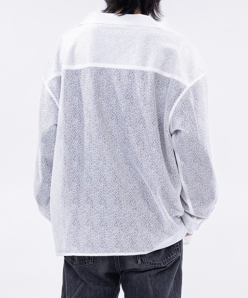 Limited Line Naive Magic(リミテッドラインナイーブマジック)の「【a】〔NAIVE MAGIC〕ルーズサイズ オープンカラー スクエアレースシャツ(シャツ/ブラウス・メンズ・ホワイト/ブラック・MEDIUM/LARGE)」の5枚目の写真