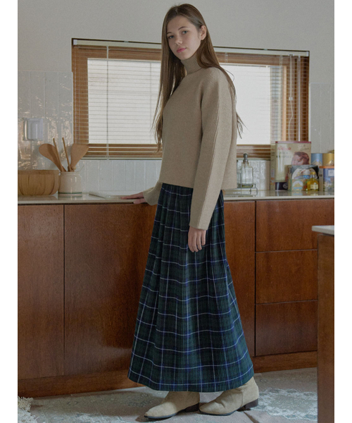 AVANT-G（アバン）の「Turtleneck Crop Knit Pullover - BEIGE（ニット/セーター・レディース・ベージュ/グレー・FREE）」の5枚目の写真