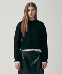 クロップスティッチスウェット - ブラック