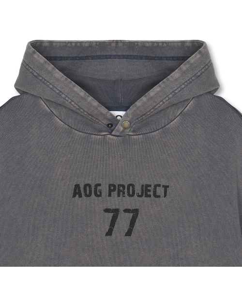 AOG PROJECT(エイオージープロジェクト)の「ヴィンテージ77ロゴウォッシングフードパーカー(ブルーグレー)(パーカー・メンズ・ブルー・MEDIUM/LARGE)」の15枚目の写真