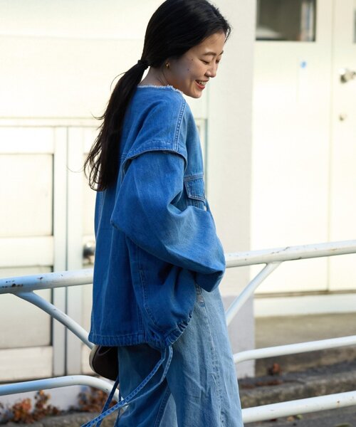 CIAOPANIC TYPY（チャオパニックティピー）の「【アップデート／袖取り外し可能】柔らかデニムジャケット（デニムジャケット・レディース・ブルー/ネイビー・ONE SIZE）」の22枚目の写真