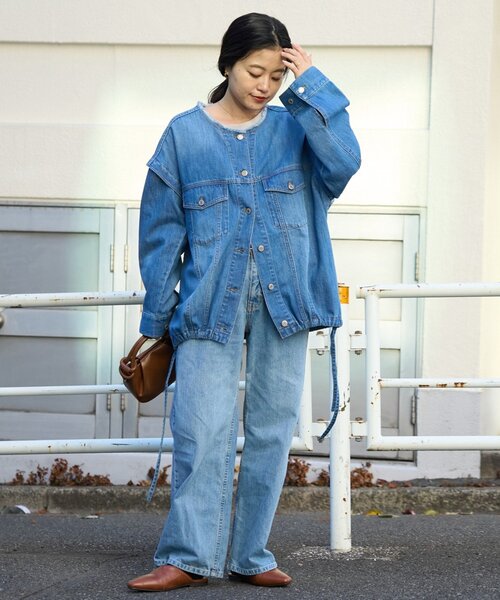 CIAOPANIC TYPY（チャオパニックティピー）の「【アップデート／袖取り外し可能】柔らかデニムジャケット（デニムジャケット・レディース・ブルー/ネイビー・ONE SIZE）」の22枚目の写真