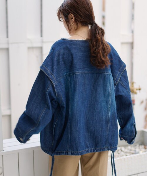 CIAOPANIC TYPY（チャオパニックティピー）の「【アップデート／袖取り外し可能】柔らかデニムジャケット（デニムジャケット・レディース・ブルー/ネイビー・ONE SIZE）」の14枚目の写真