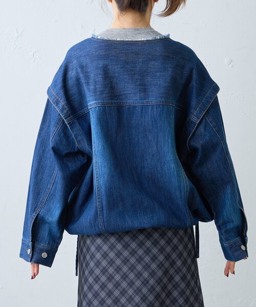 CIAOPANIC TYPY（チャオパニックティピー）の「【アップデート／袖取り外し可能】柔らかデニムジャケット（デニムジャケット・レディース・ブルー/ネイビー・ONE SIZE）」の5枚目の写真