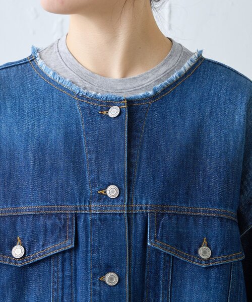 CIAOPANIC TYPY（チャオパニックティピー）の「【アップデート／袖取り外し可能】柔らかデニムジャケット（デニムジャケット・レディース・ブルー/ネイビー・ONE SIZE）」の6枚目の写真