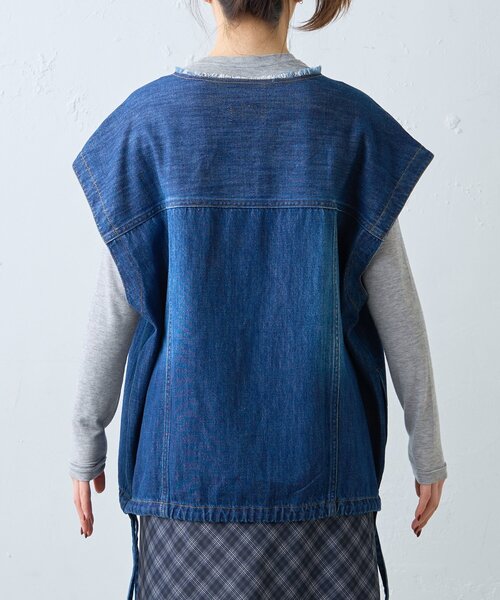 CIAOPANIC TYPY（チャオパニックティピー）の「【アップデート／袖取り外し可能】柔らかデニムジャケット（デニムジャケット・レディース・ブルー/ネイビー・ONE SIZE）」の11枚目の写真