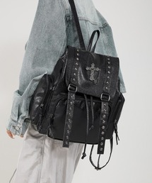 【urge select】Y2K クロスチャーム レザーリュック【A4サイズ収納可能】