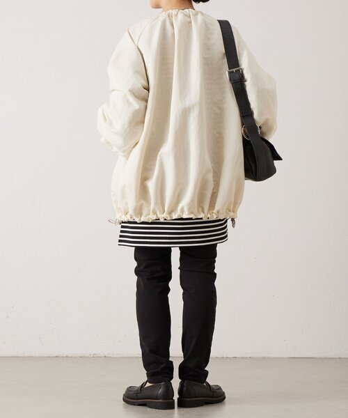 BEARDSLEY（ビアズリー）の「ギャザーブルゾン（ノーカラージャケット・レディース・ブラック/アイボリー・FREE）」の20枚目の写真