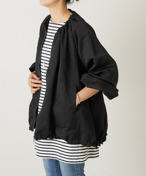 BEARDSLEY（ビアズリー）の「ギャザーブルゾン（ノーカラージャケット・レディース・ブラック/アイボリー・FREE）」の22枚目の写真