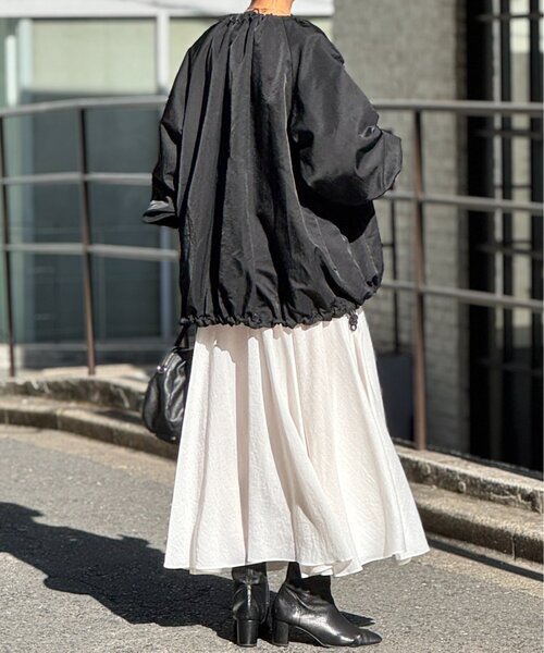 BEARDSLEY（ビアズリー）の「ギャザーブルゾン（ノーカラージャケット・レディース・ブラック/アイボリー・FREE）」の22枚目の写真