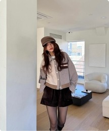 I.O.E（アイオイ）の「コントラストデザイン ショートジャケット（ブルゾン）」