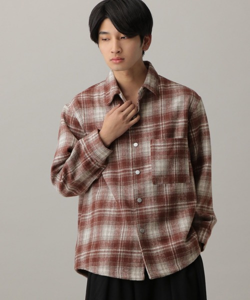 LAND MUSEUM（ランドミュージアム）の「LAND MUSEUM／ワイドオンブレシャツ（シャツ/ブラウス・メンズ・レッド・MEDIUM/LARGE）」の14枚目の写真