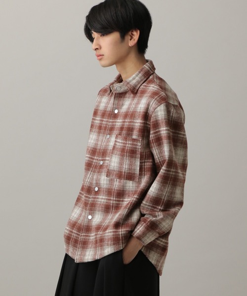 LAND MUSEUM（ランドミュージアム）の「LAND MUSEUM／ワイドオンブレシャツ（シャツ/ブラウス・メンズ・レッド・MEDIUM/LARGE）」の13枚目の写真