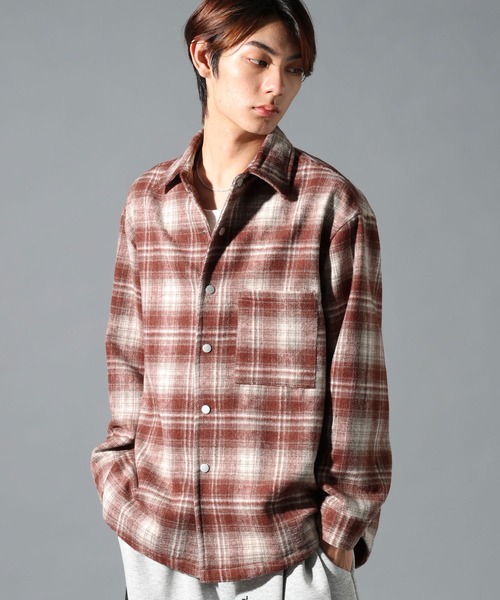 LAND MUSEUM(ランドミュージアム)の「LAND MUSEUM/ワイドオンブレシャツ(シャツ/ブラウス・メンズ・レッド・MEDIUM/LARGE)」の21枚目の写真