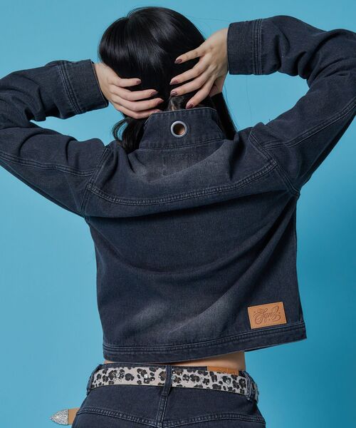 SEQUENZ(シークエンズ)の「※WEB限定 / セットアップ対応 / アイレットショートデニムジャケット / sqnz eyelet short denim jacket(ブルゾン・レディース・ブラック/ブルー/ベージュ系その他3・MEDIUM/SMALL)」の9枚目の写真