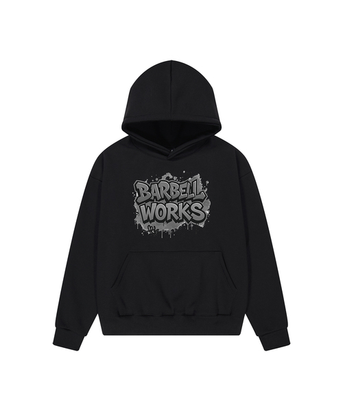 BARBELLWORKS(バーベルワークス)の「グラフィティヘビーゴージャス二重起毛フードパーカー(パーカー・メンズ・グレー/ブラック・X-LARGE/LARGE)」の1枚目の写真
