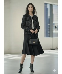 Day and Grade（デイアンドグレイド）の「ニットフリンジ ノーカラージャケット / アイボリー・ブラック（ノーカラージャケット）」