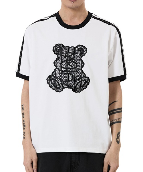 OY(オーワイ)の「『OY/オーワイ』LACE DOLLY RINGER TEE /レースドリーリンガーTシャツ(Tシャツ/カットソー・レディース・ホワイト/ブラック・L/M)」の7枚目の写真