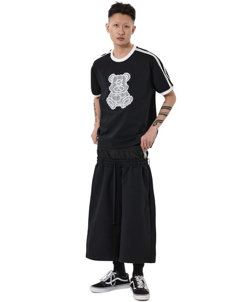 OY(オーワイ)の「『OY/オーワイ』LACE DOLLY RINGER TEE /レースドリーリンガーTシャツ(Tシャツ/カットソー・レディース・ホワイト/ブラック・L/M)」の4枚目の写真