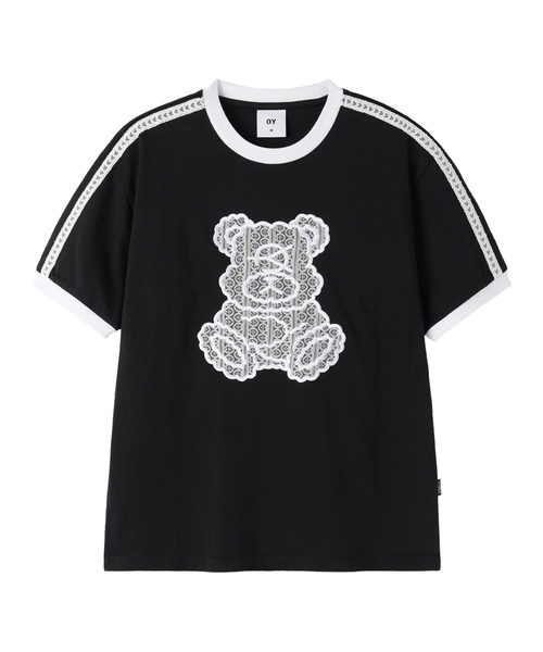 OY(オーワイ)の「『OY/オーワイ』LACE DOLLY RINGER TEE /レースドリーリンガーTシャツ(Tシャツ/カットソー・レディース・ホワイト/ブラック・L/M)」の12枚目の写真